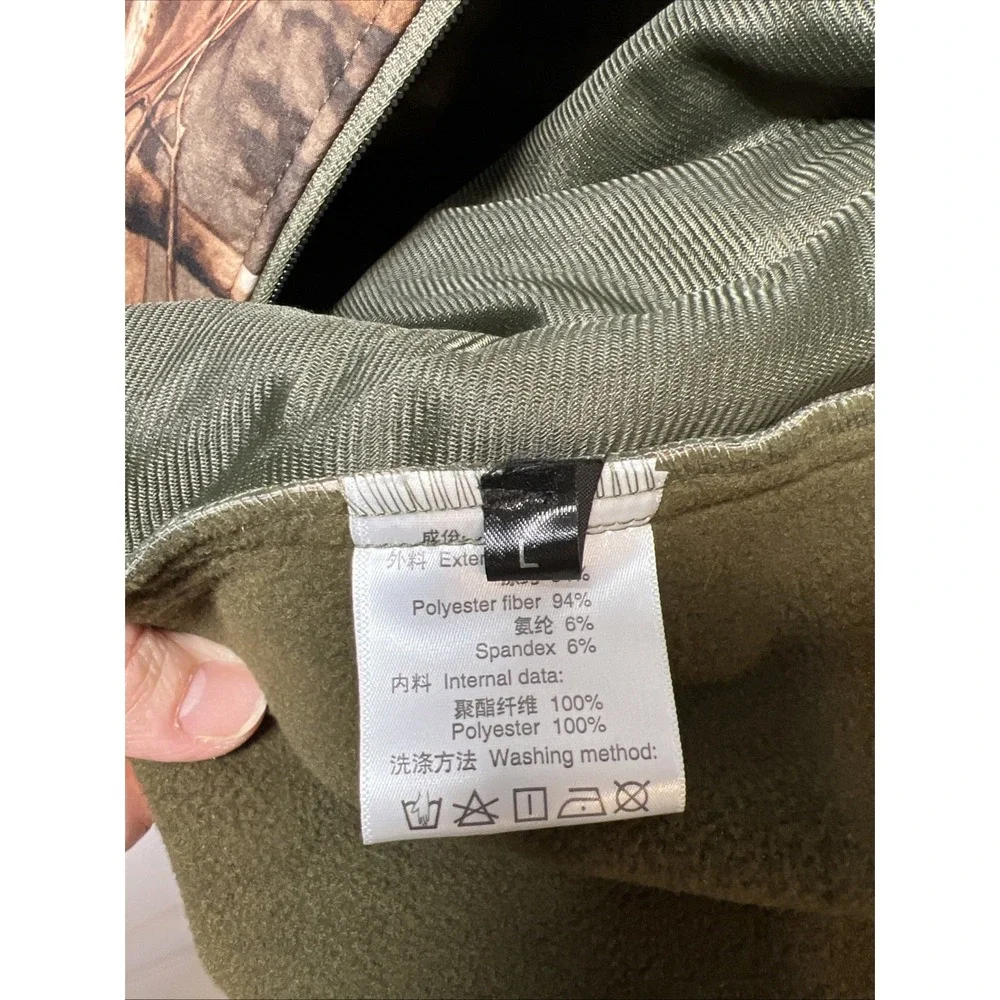 ESDY Shark Skin Soft Shell Tactical Jacket Camo Hooded Men's Large Ventilated